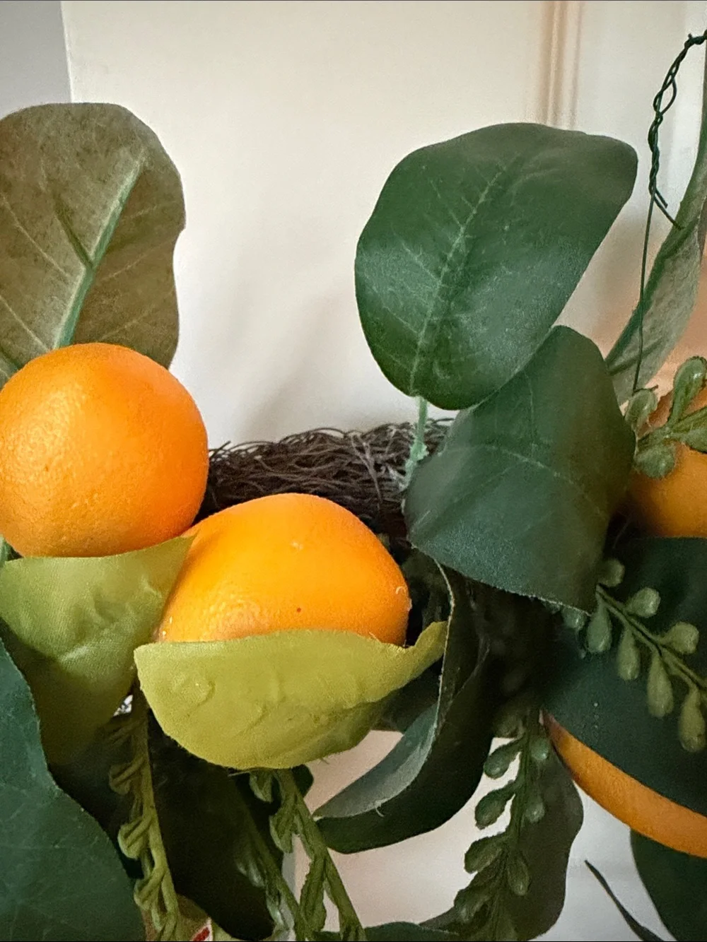 Coastal Lemon & Crawfish Holiday Wreath with Greenery - Yellow & Red